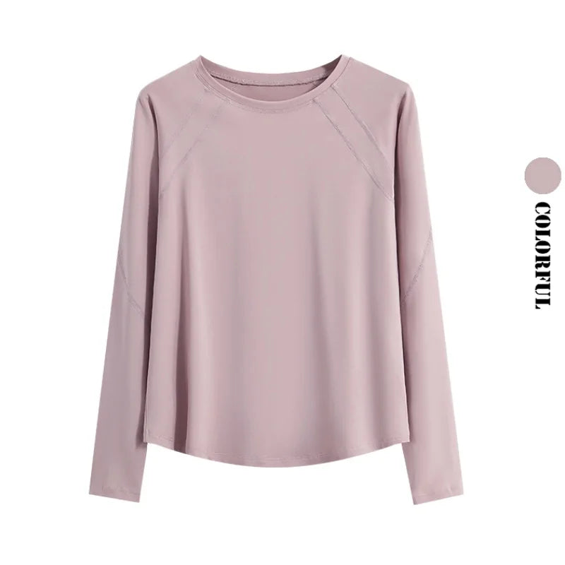 Drur Women Long Sleeve Yoga Shirt Quick Dry Top Breathable