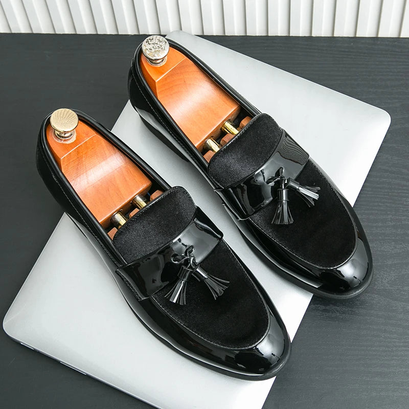 Mens Tassel Leather Loafers Formal Dress Shoes Wedding