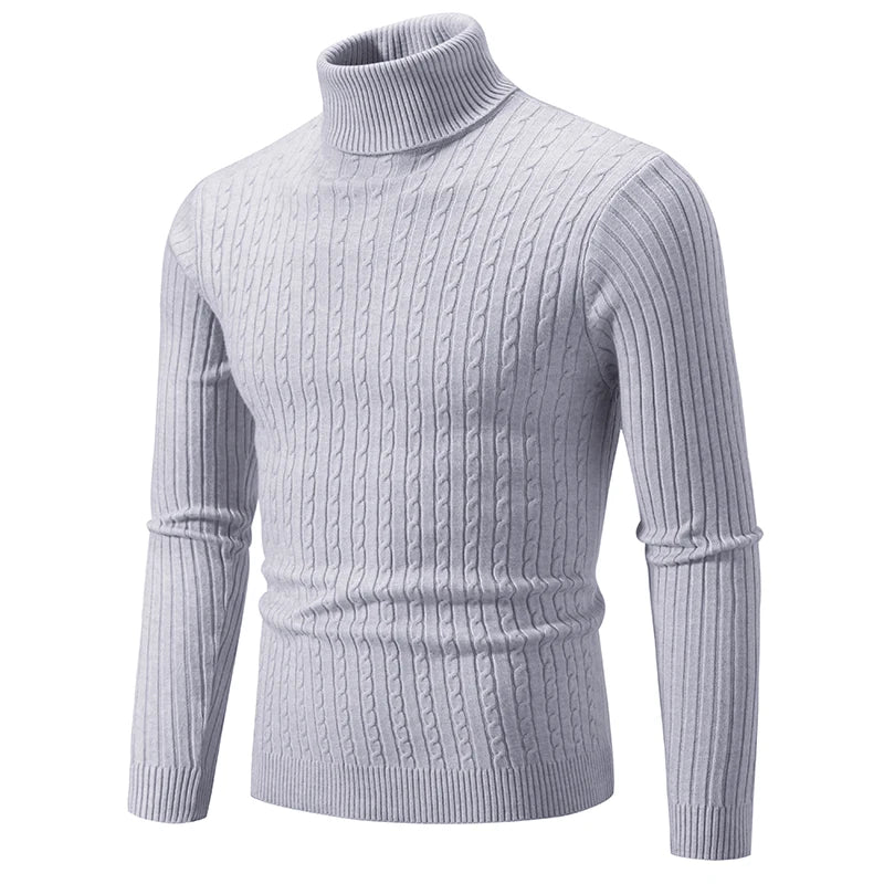 New Mens High Neck Sweater Woolen Turtleneck Pullover Winter