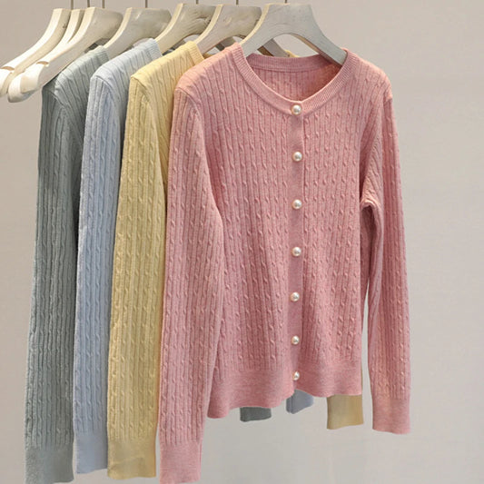 Elegant Long Sleeve Knitwear Cardigan For Women Winter