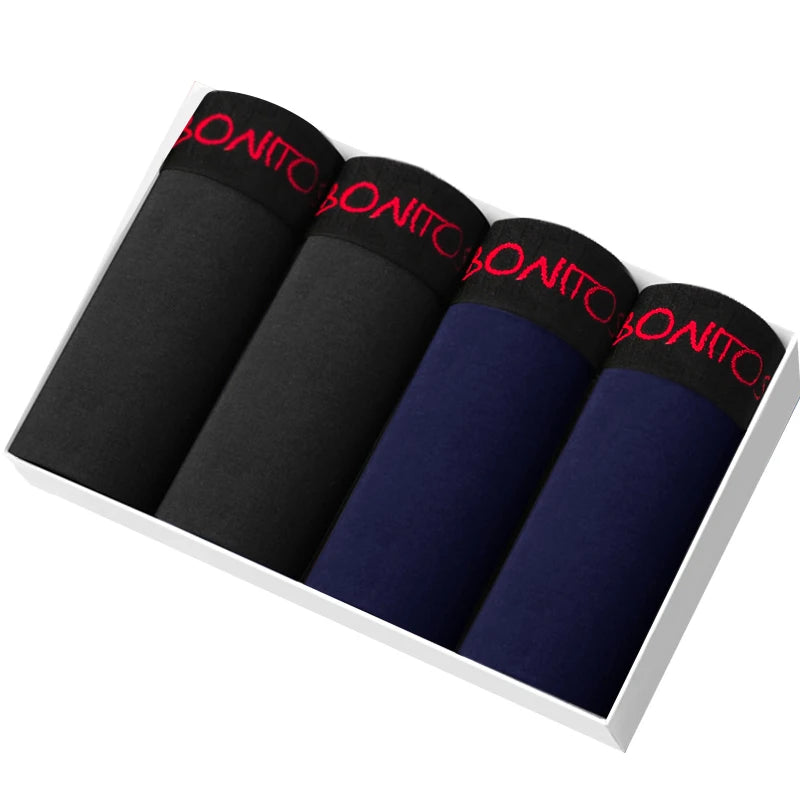 4 Pack Mens Boxer Shorts Cotton Underwear Set Soft Comfort