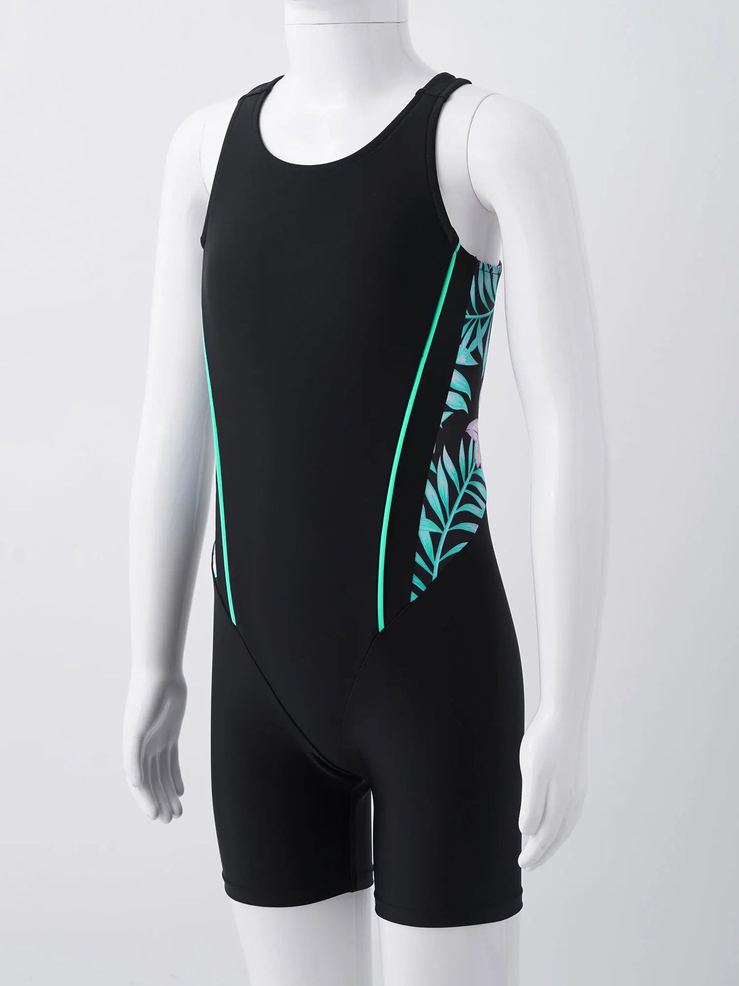 ملابس سباحة للفتيات بدون أكمام من قطعة واحدة