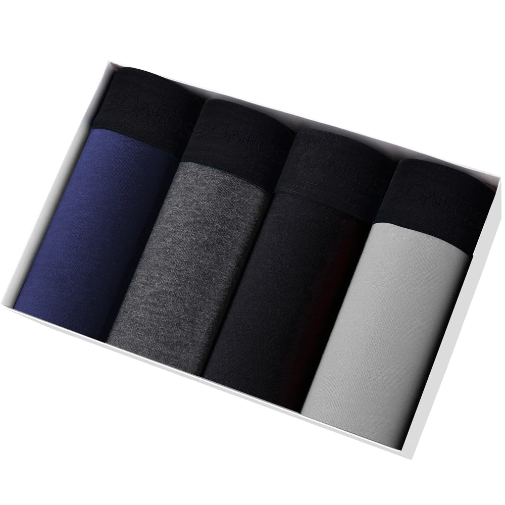 4 Pack Mens Boxer Shorts Cotton Underwear Set Soft Comfort