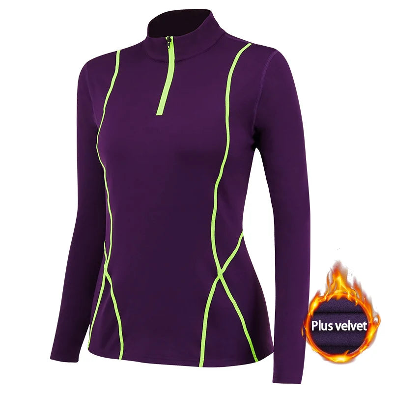 Women Long Sleeve Yoga Tops Push Up Running Gym Wear