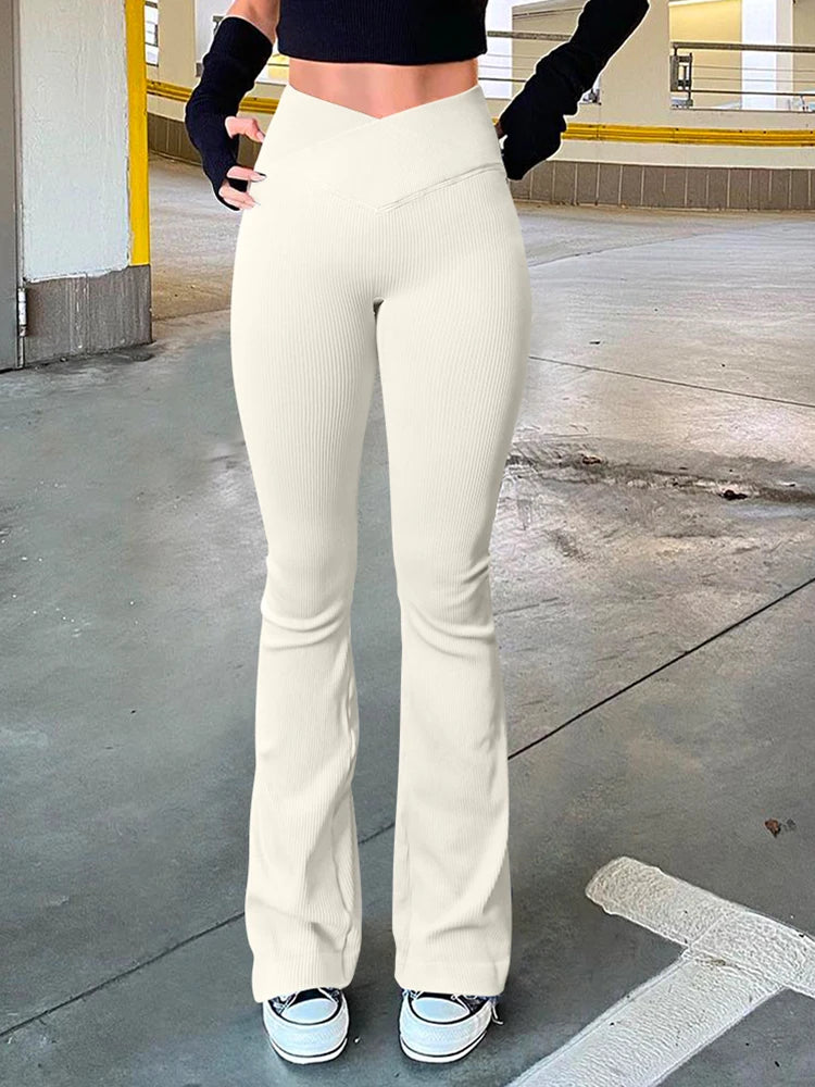 Women's Yoga Pants Flare Leggings Waist Cinching Breathable