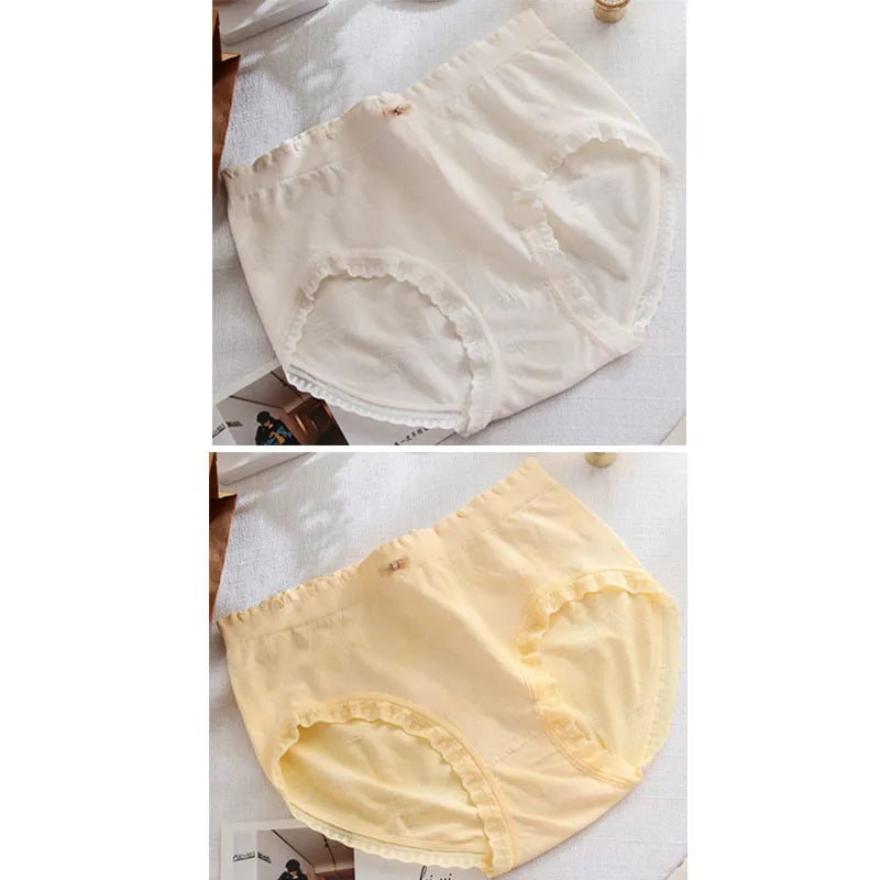 2 Pack Lace Wavy Trim Panties Womens Comfort Underwear