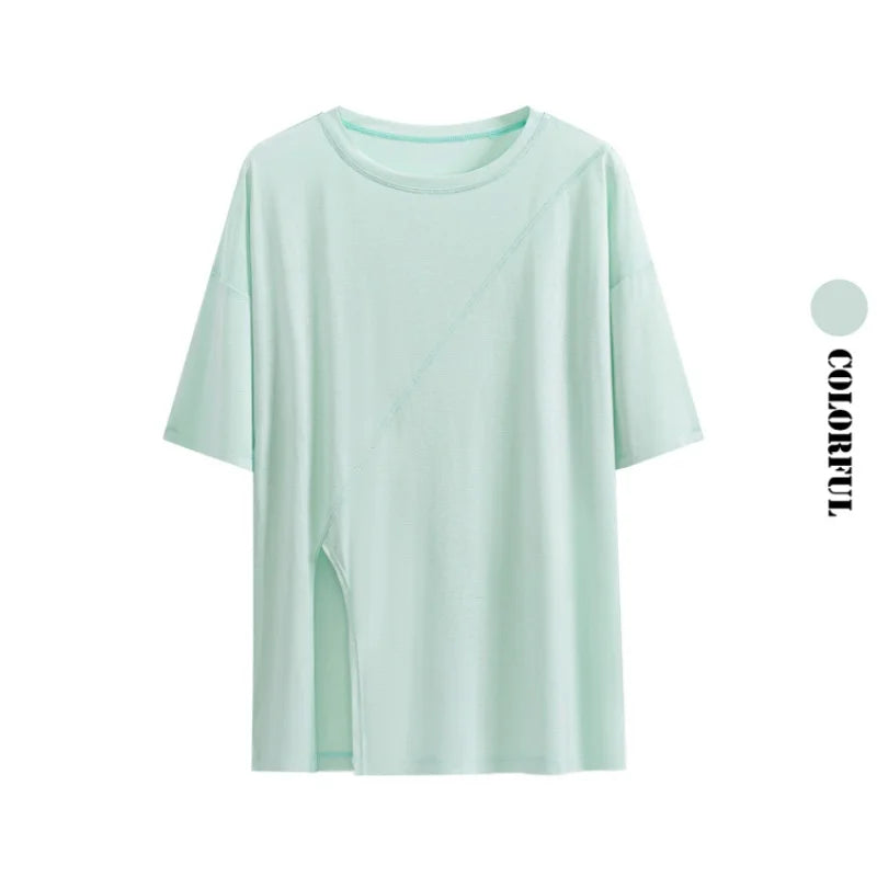 Drur Women Yoga Shirts Loose Fit Breathable Side Slits