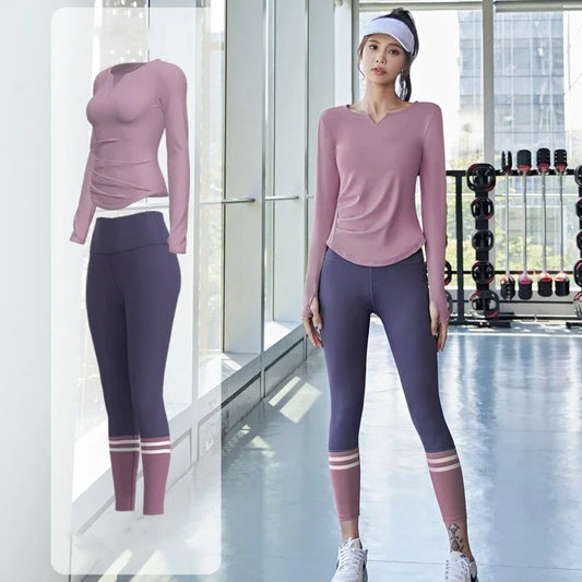 Women Gym Yoga Set Seamless Leggings Sportswear Outfit