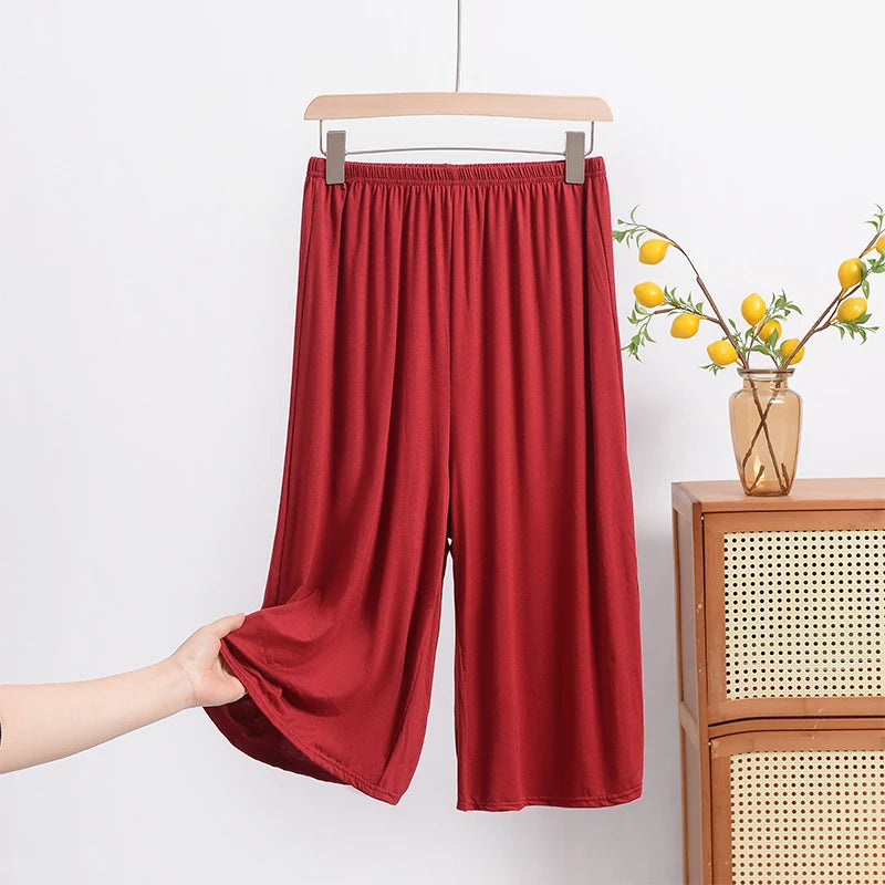 Loose Modal Wide Leg Pants Women Summer Home Wear Plus Size