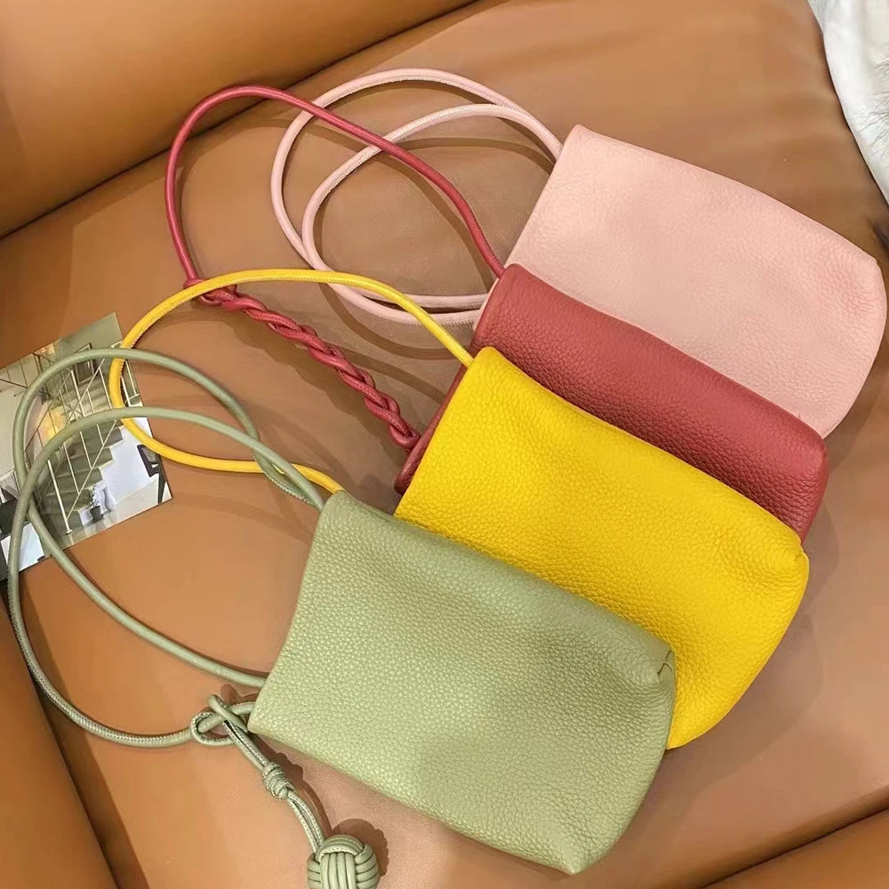 Genuine Leather Crossbody Bag Custom Initials Handwoven