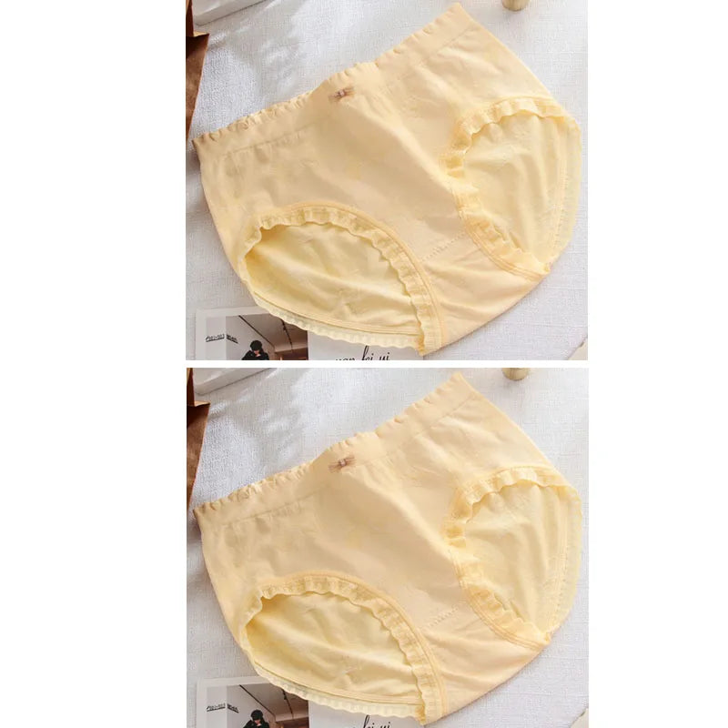 2 Pack Lace Wavy Trim Panties Womens Comfort Underwear