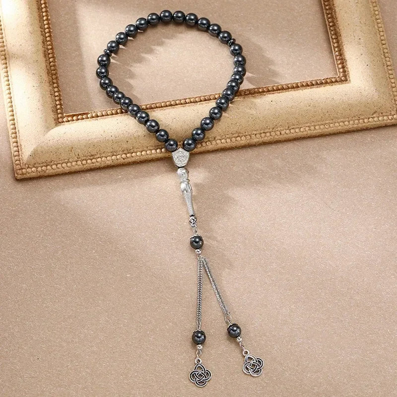 New 8 Cm 33 Black Gallstone Muslim Prayer Beads Unisex