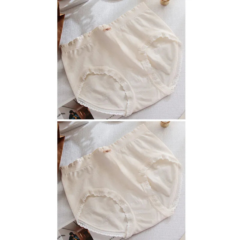 2 Pack Lace Wavy Trim Panties Womens Comfort Underwear