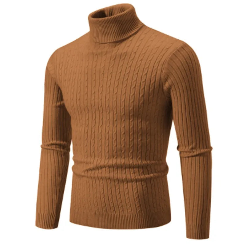 New Mens High Neck Sweater Woolen Turtleneck Pullover Winter