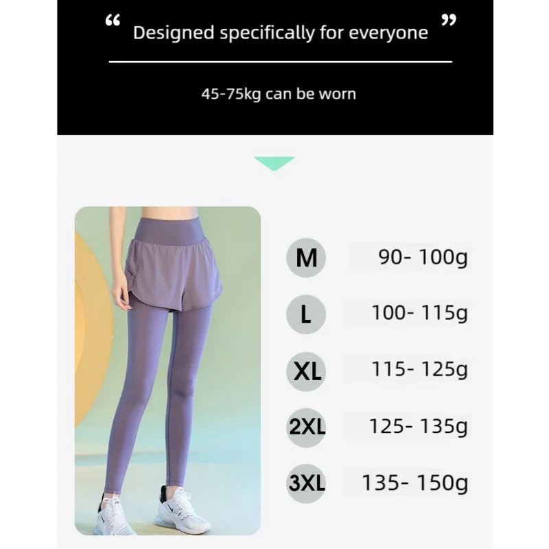 DRUR Womens Seamless High Waist Yoga Leggings 2 In 1