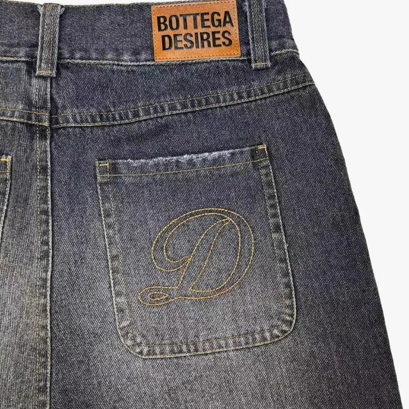 Deeptown Y2k Vintage Denim Shorts Women Baggy HipHop