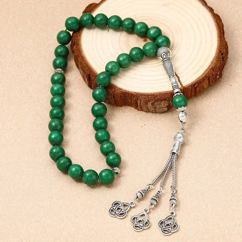 New 8 Cm 33 Black Gallstone Muslim Prayer Beads Unisex