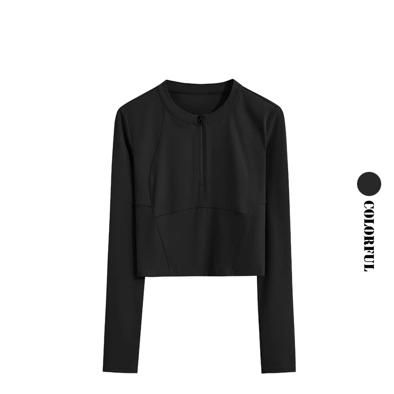 Drur Women Yoga Crop Top Long Sleeve Lightweight Sport Shirt