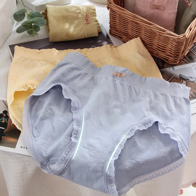 2 Pack Lace Wavy Trim Panties Womens Comfort Underwear