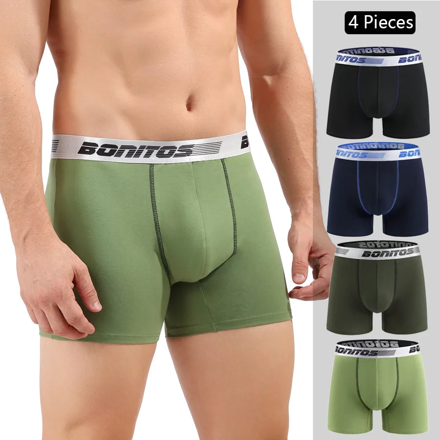 4 Pack Mens Boxer Shorts Cotton Underwear Set Soft Comfort