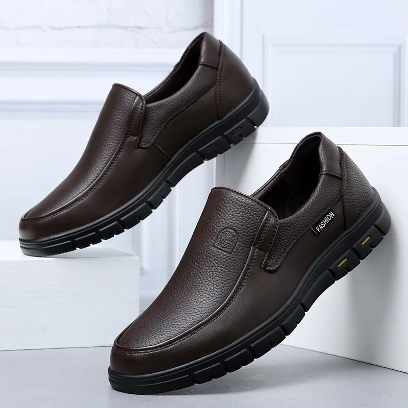 Genuine Leather Handmade Shoes For Men Flat Platform