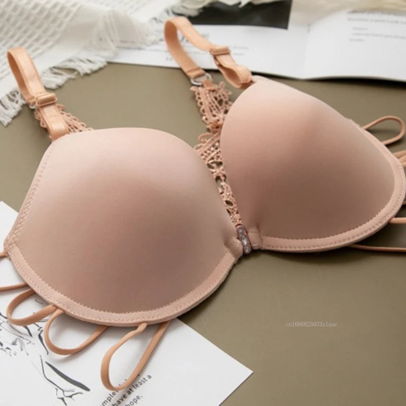 Sexy Silky Seamless Underwire Bra With Floral Embroidery