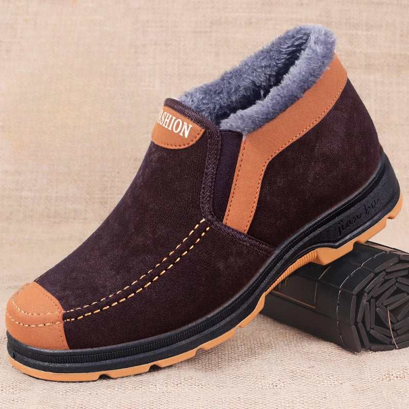 2023 Mens Winter Cotton Shoes Plush Warm Snow Boots