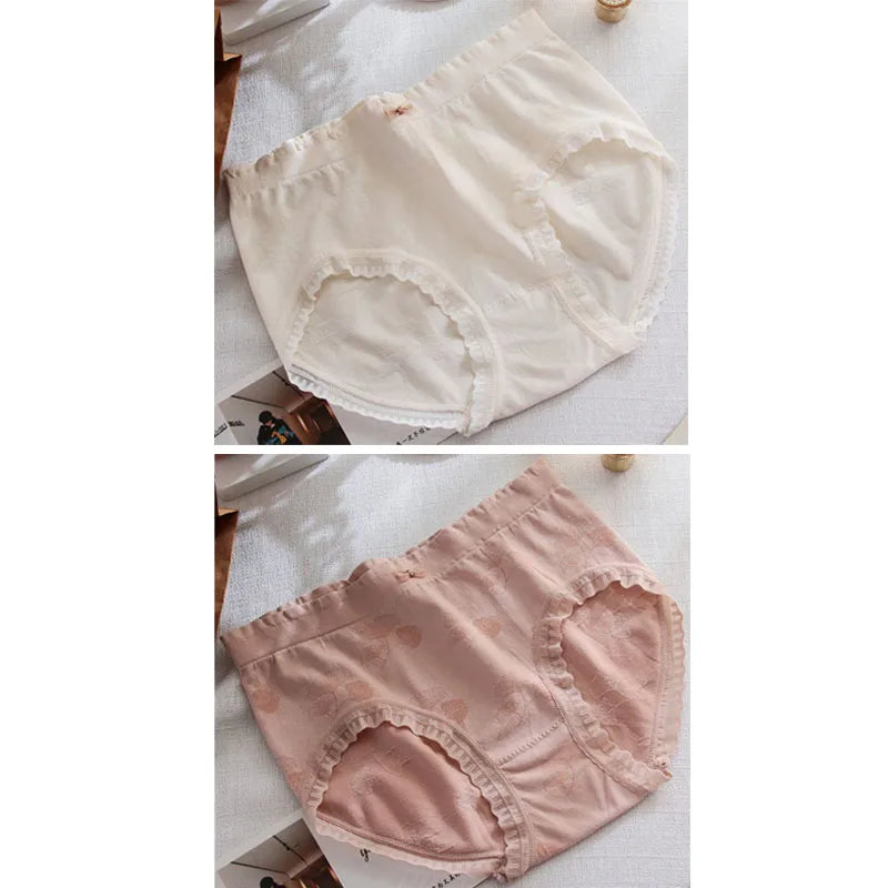 2 Pack Lace Wavy Trim Panties Womens Comfort Underwear