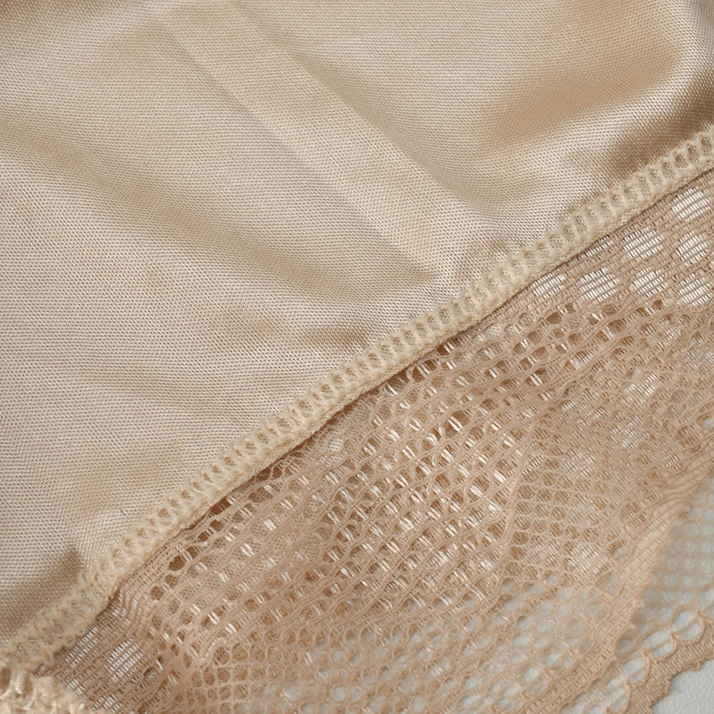 Womens Silk Sleep Shorts Breathable Pajama With Lace Trim