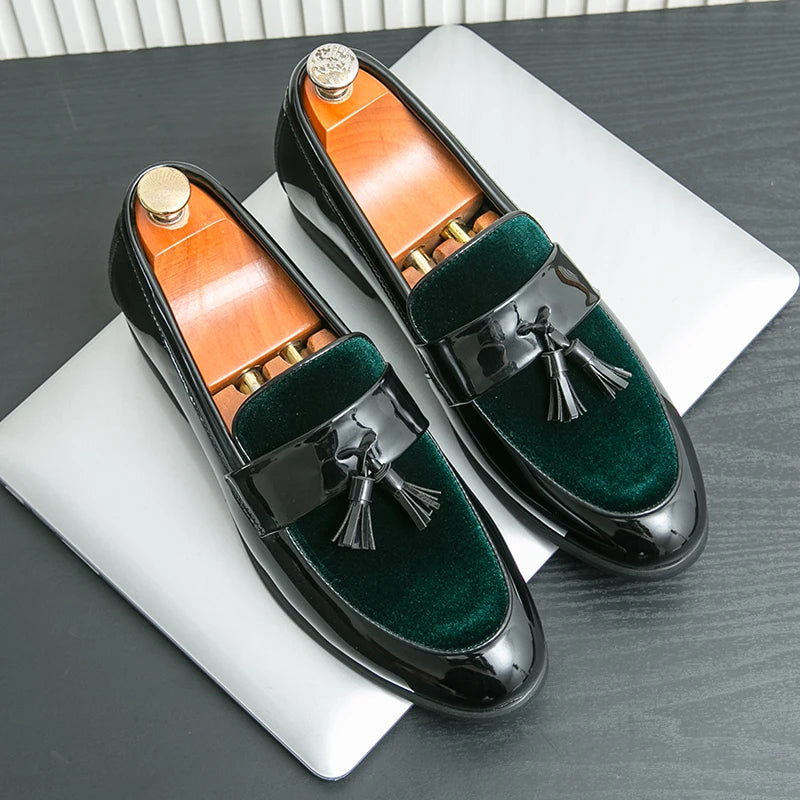 Mens Tassel Leather Loafers Formal Dress Shoes Wedding