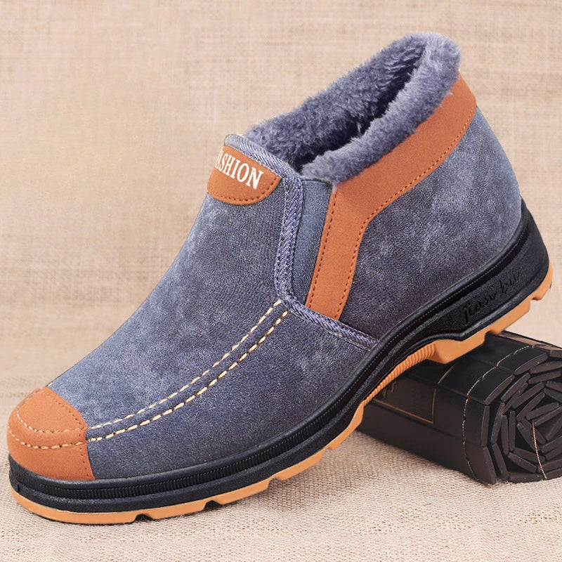 2023 Mens Winter Cotton Shoes Plush Warm Snow Boots