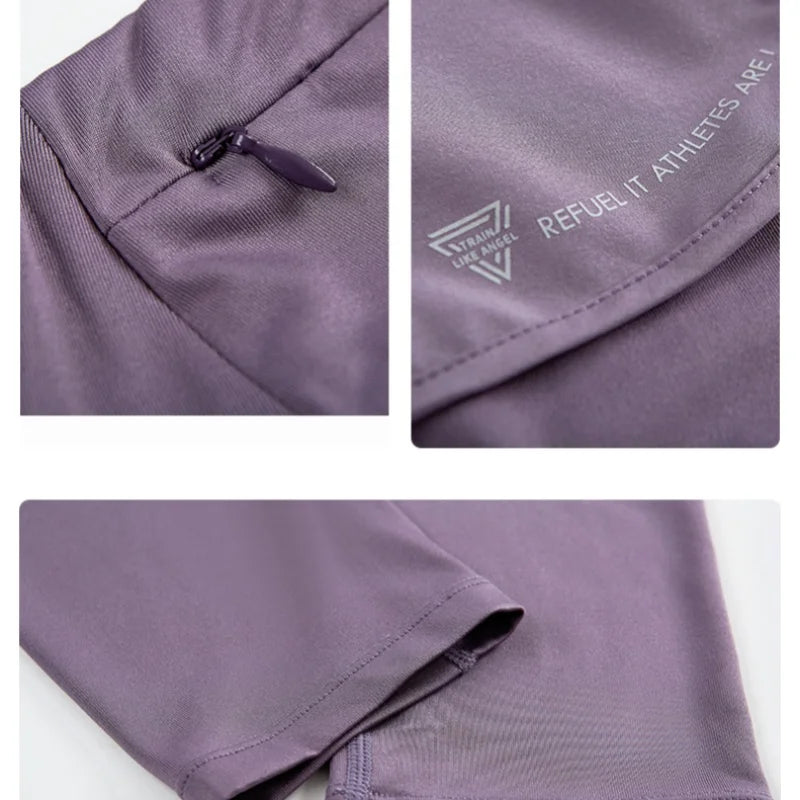 DRUR Womens Seamless High Waist Yoga Leggings 2 In 1