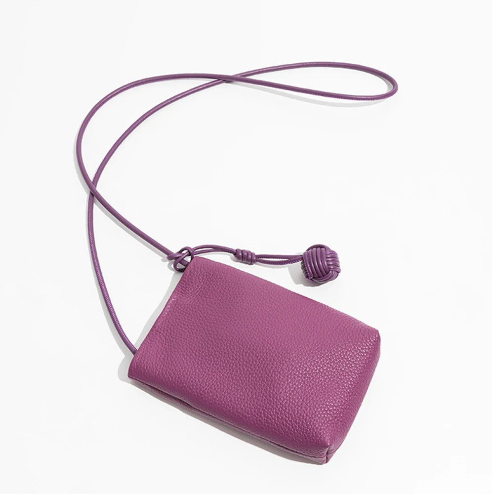 Genuine Leather Crossbody Bag Custom Initials Handwoven