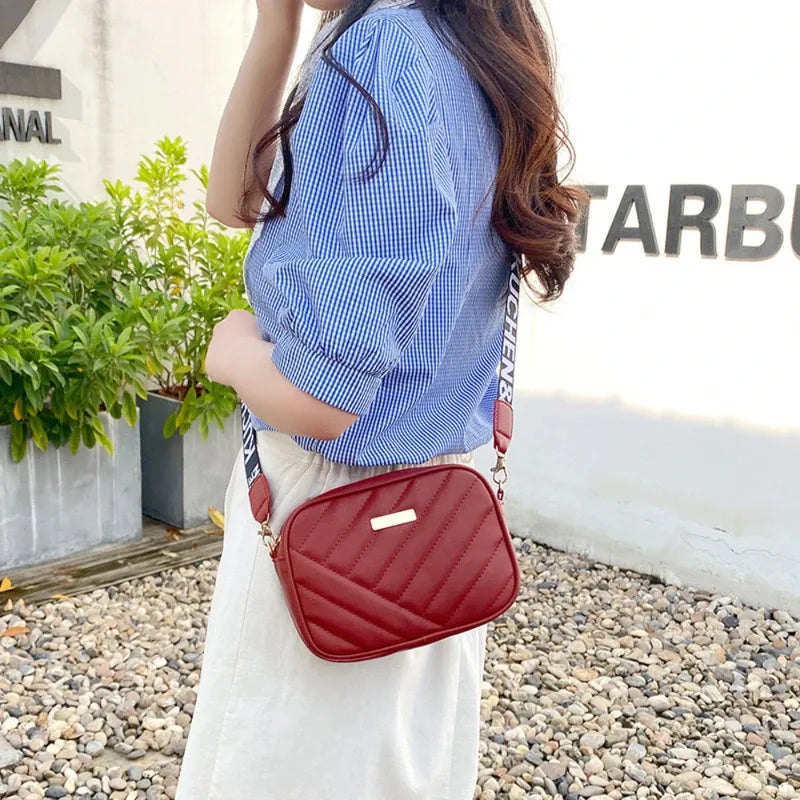 Womens PU Leather Camera Bag Crossbody With Phone Pocket
