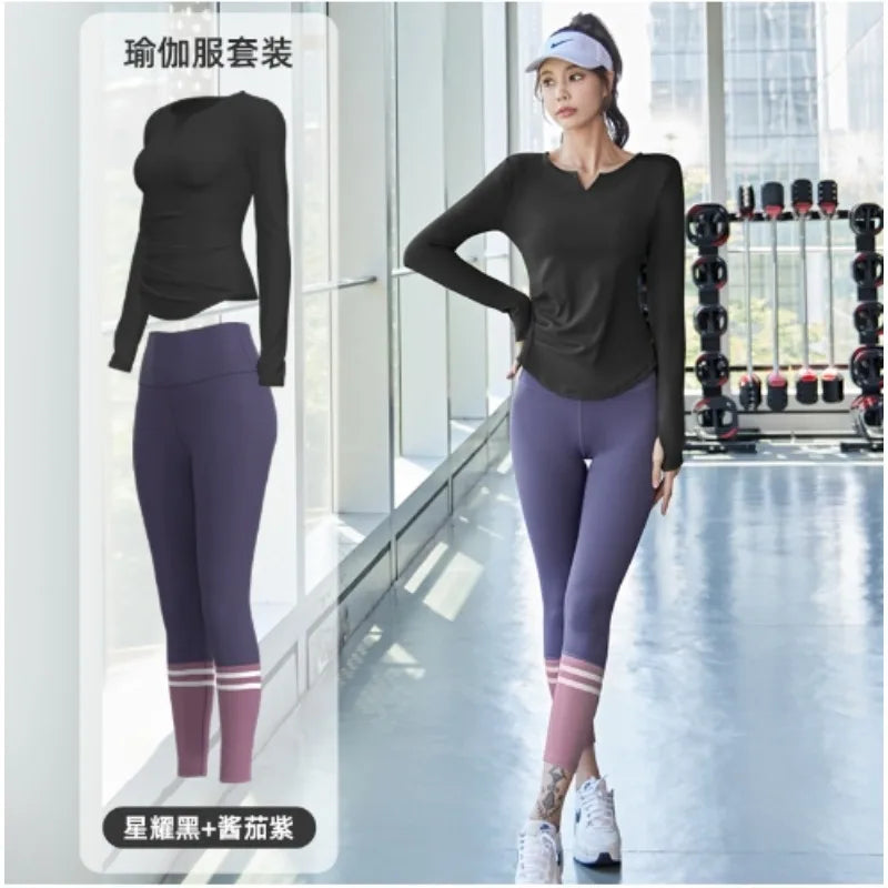 Women Gym Yoga Set Seamless Leggings Sportswear Outfit