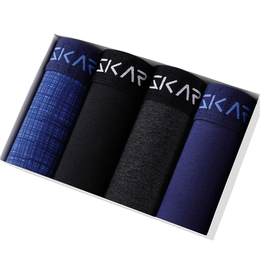 4 Pack Mens Boxer Shorts Cotton Underwear Set Soft Comfort