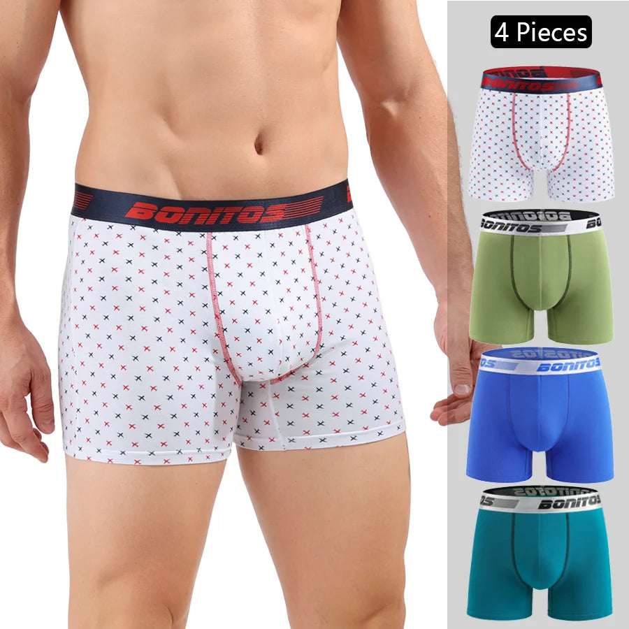 4 Pack Mens Boxer Shorts Cotton Underwear Set Soft Comfort