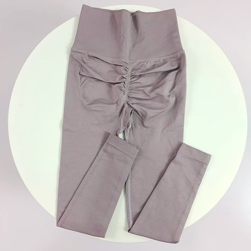 ليغينغز يوغا سلس بخصر عالٍ ورفع للصدر للنساء للياقة البدنية