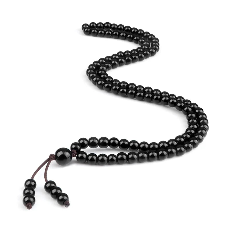 6mm Black Lava Stone Mala Beads Bracelet for Yoga Gift