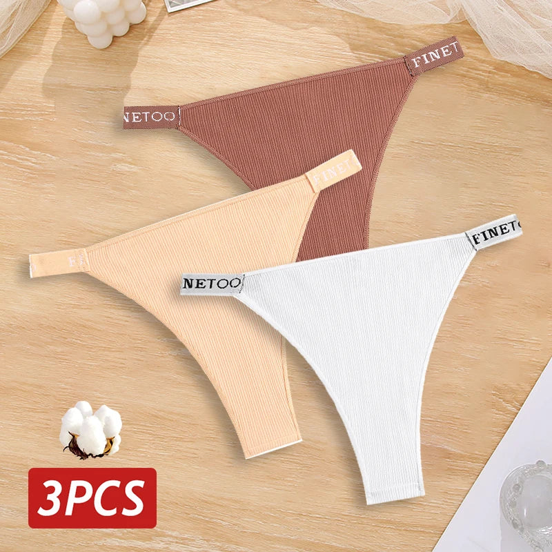 Cotton Brazilian Panties For Women Low Waist Lingerie Set