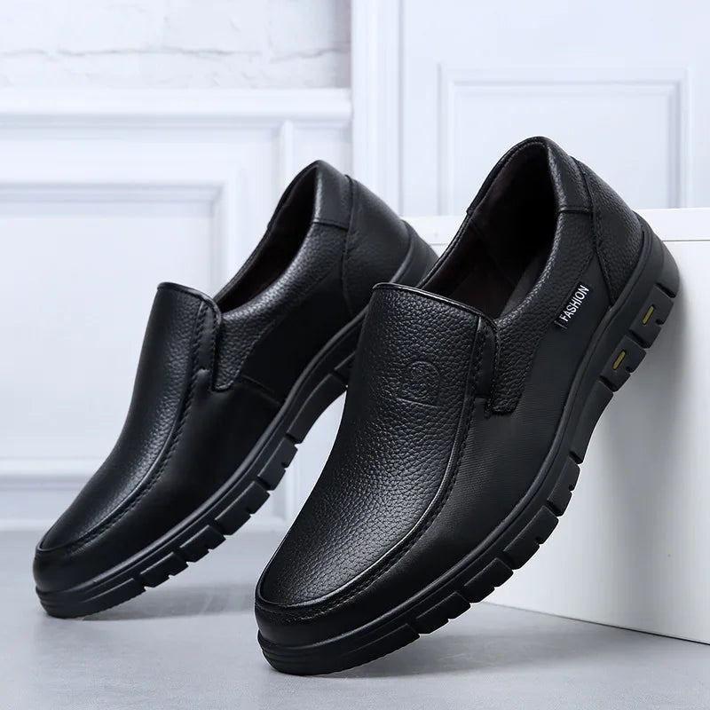 Genuine Leather Handmade Shoes For Men Flat Platform