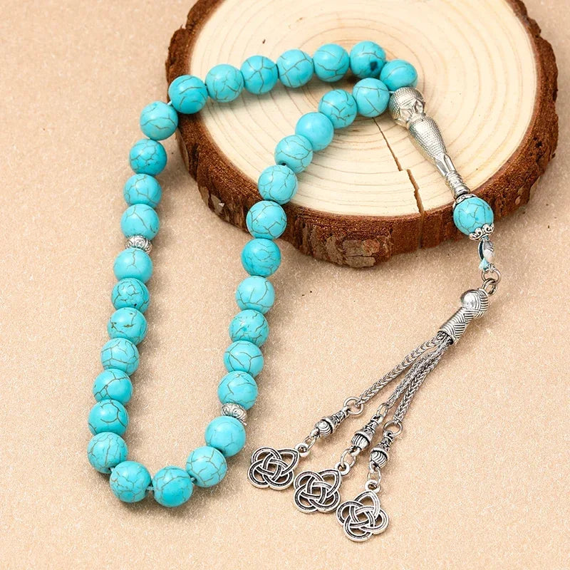 New 8 Cm 33 Black Gallstone Muslim Prayer Beads Unisex