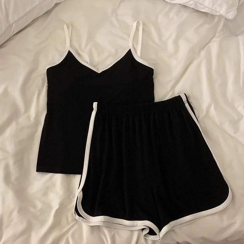 ملابس رياضية غير رسمية قمصان قصيرة شورتات بيجامات نسائية