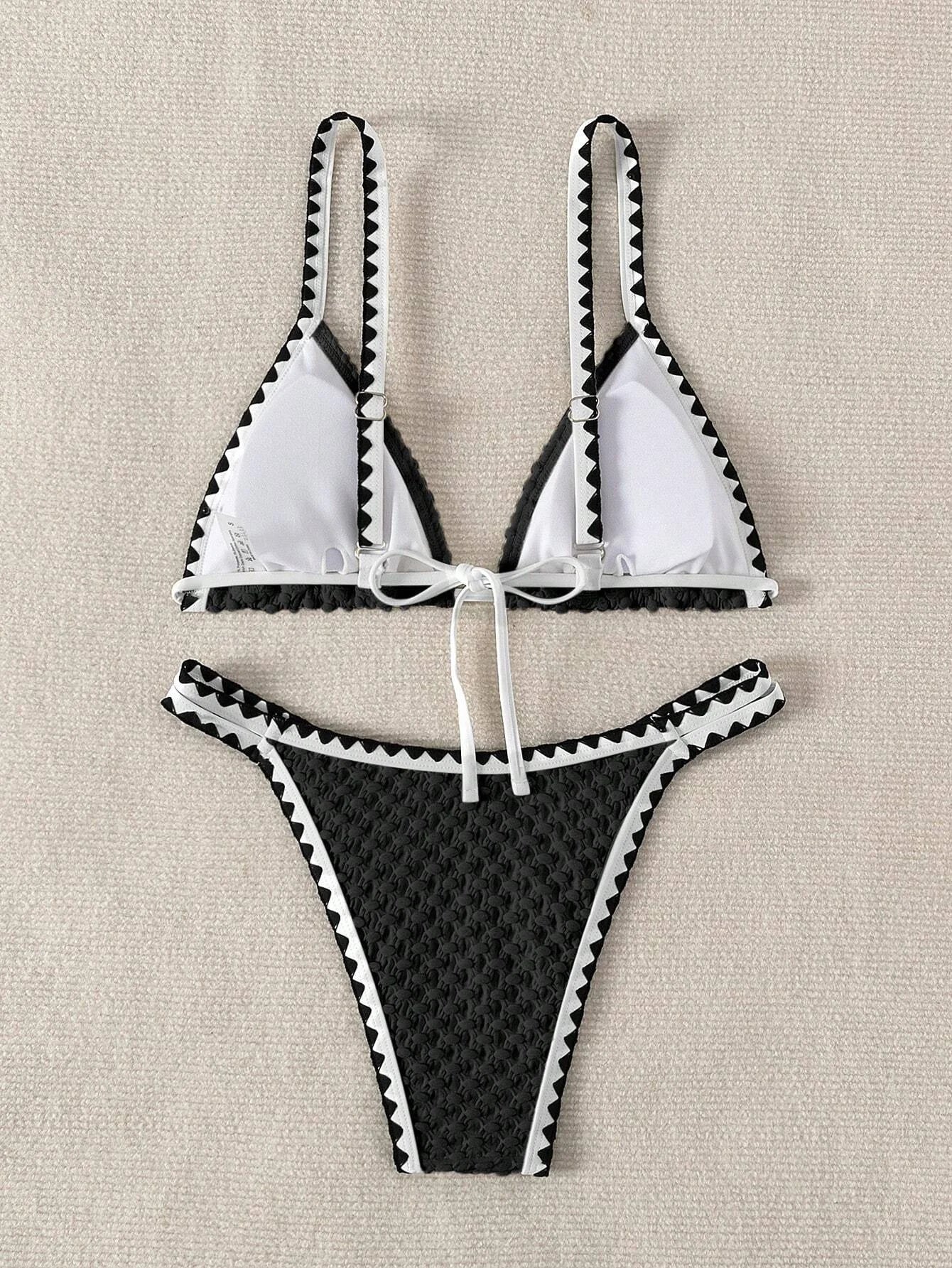 Triangle Bikini Set Strappy Swimsuit Women Beachwear 2025