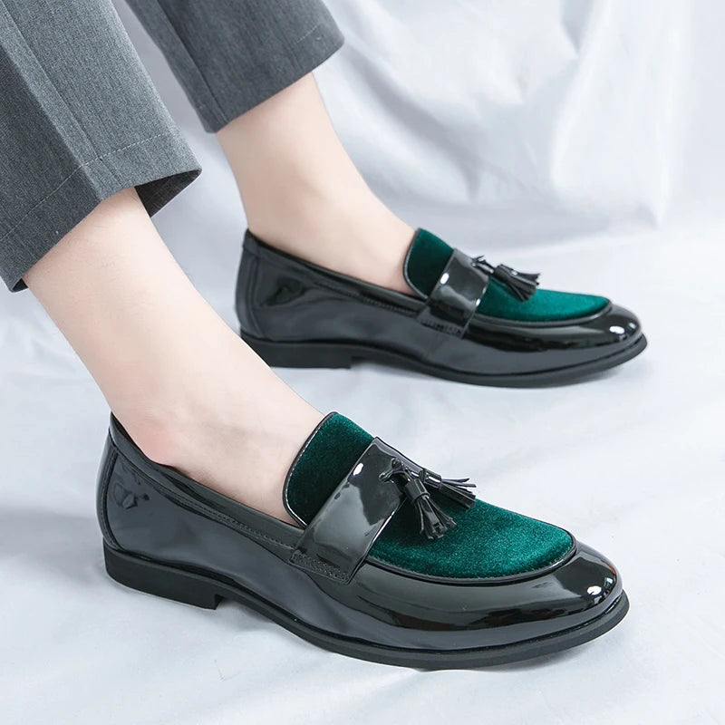 Mens Tassel Leather Loafers Formal Dress Shoes Wedding