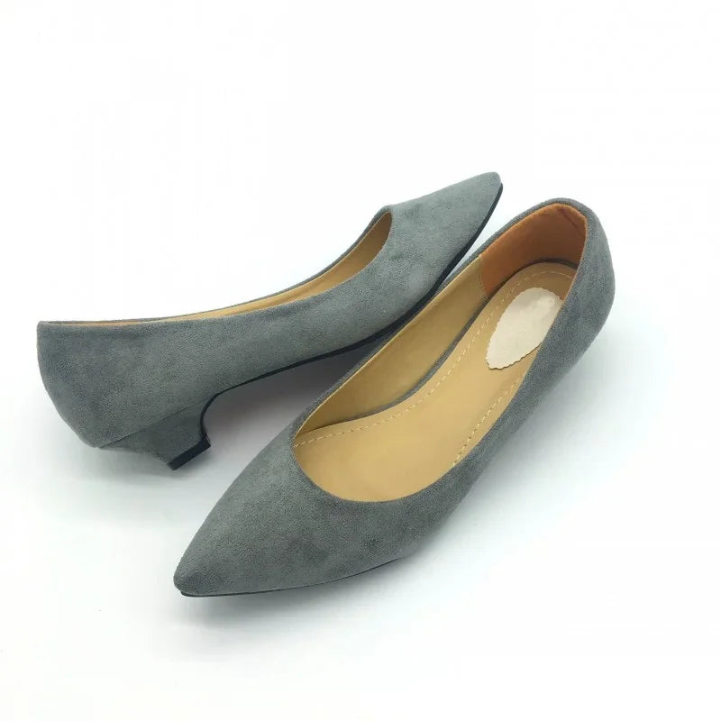 CEYANEAO Sexy Women Low Heel Pumps Slip On Spring Autumn