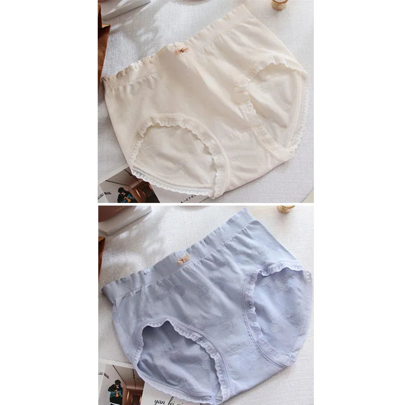 2 Pack Lace Wavy Trim Panties Womens Comfort Underwear