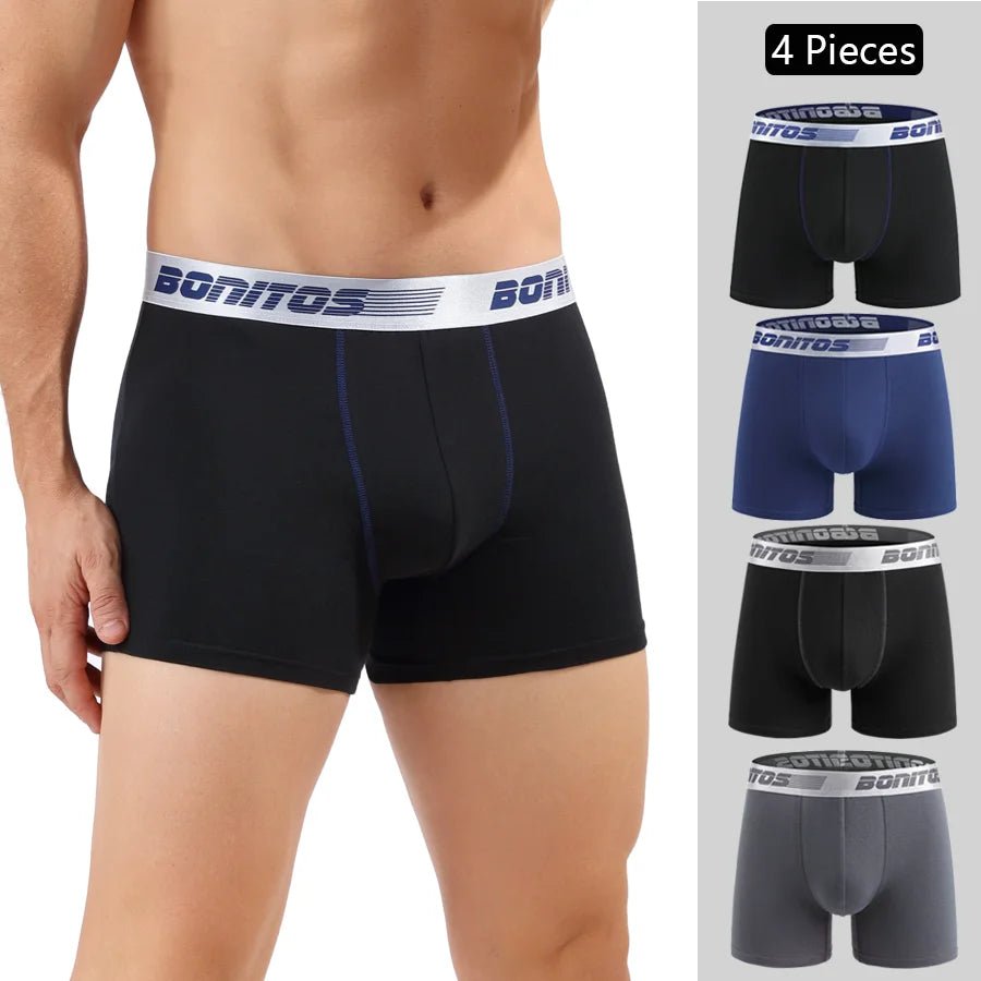4 Pack Mens Boxer Shorts Cotton Underwear Set Soft Comfort