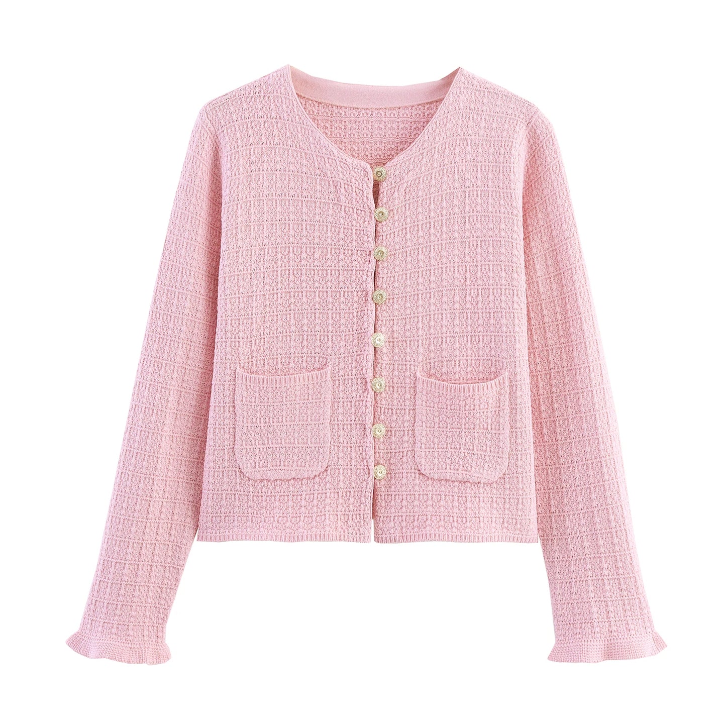 DEEABAE Autumn Winter Short Sleeve Knitted Cardigan Set