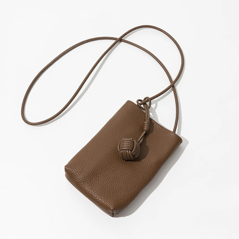 Genuine Leather Crossbody Bag Custom Initials Handwoven